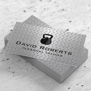 Carte De Visite Fitness Personal Trainer Moderne Metal Arrière - p