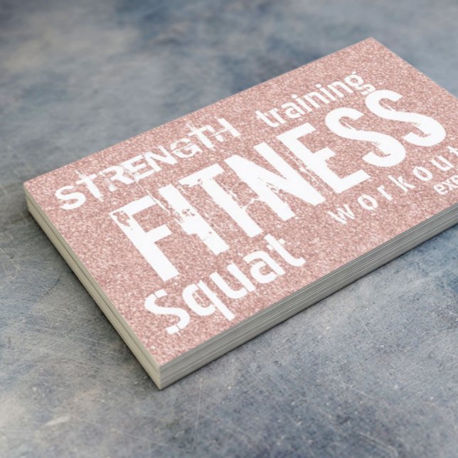 Carte De Visite Fitness Personal Trainer Rose Parties scintillant  (Créateur téléchargé)