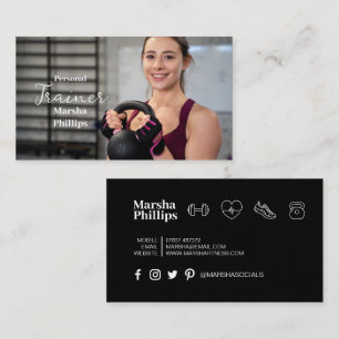 Carte De Visite Fitness personnelle Formateur moderne Photo tendan