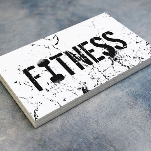 Carte De Visite Fitness Trainer Gras Texte Grunge Bodybuilding (Créateur téléchargé)