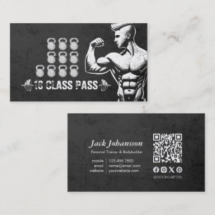 Carte De Visite Fitness Trainer Gym Kettlebell Classe Pass Fidélit