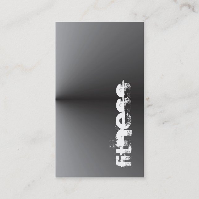 Carte De Visite Fitness verticale Sport Metallic Silver Grey (Devant)