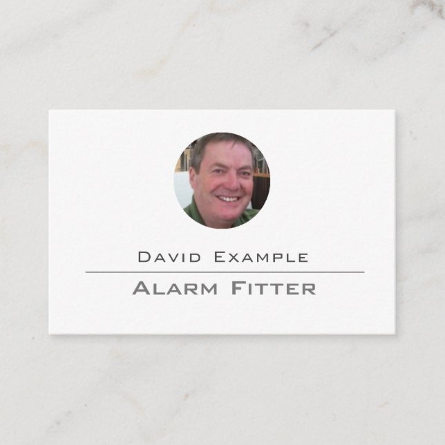 Carte De Visite Fitter d'alarme de cambriolage avec photo de titul (Devant)