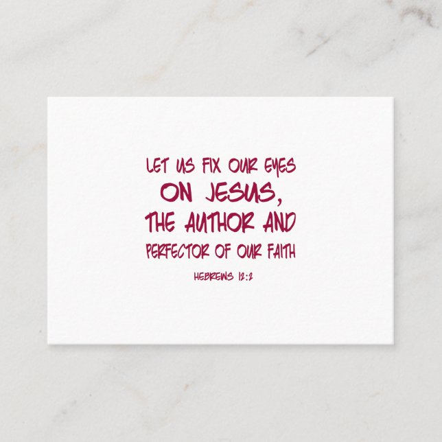 CARTE DE VISITE FIXONS NOS YEUX SUR JÉSUS (Devant)