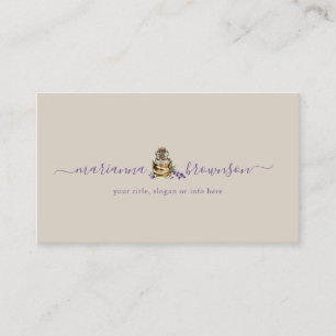 Carte De Visite Flacon d'huile essentielle de lavande beige violet