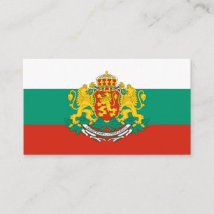 Carte De Visite Flag of Bulgaria Coat of Arms