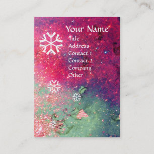 Carte De Visite FLAKES À NEIGE Papier Platine argent