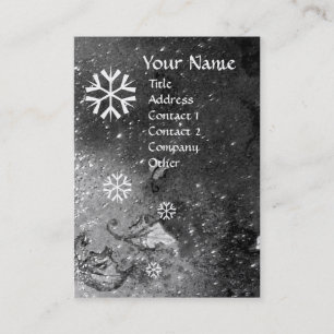 Carte De Visite FLAKES DE NEIGE EN PARKLES D'ARGENT, papier perlé