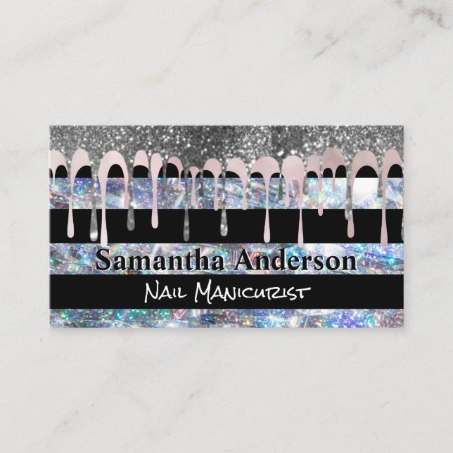 Carte De Visite Flakes d'or violet | Séquence de Parties scintilla (Devant)