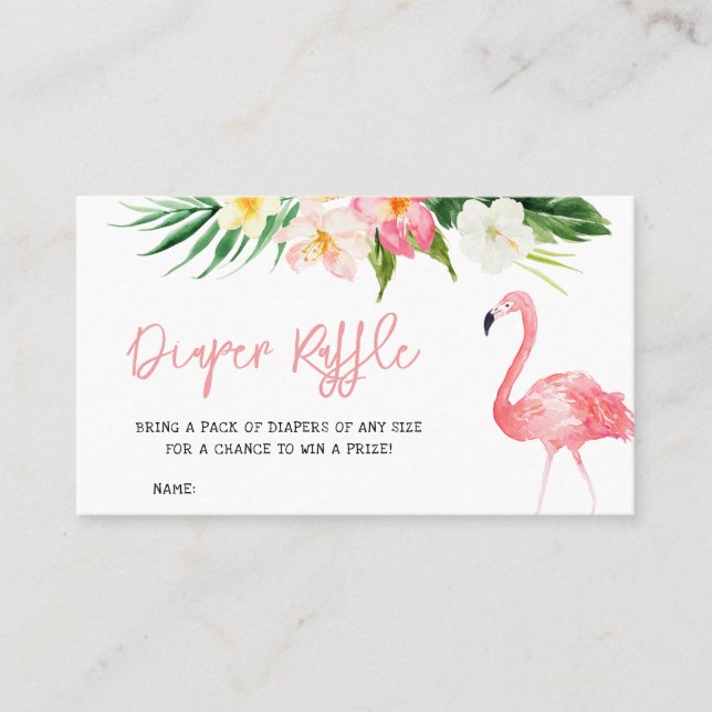 Carte De Visite Flamant rose Baby shower Déchets Raffin (Devant)