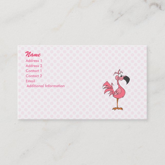 Carte De Visite Flamant rose de Fernando (Devant)