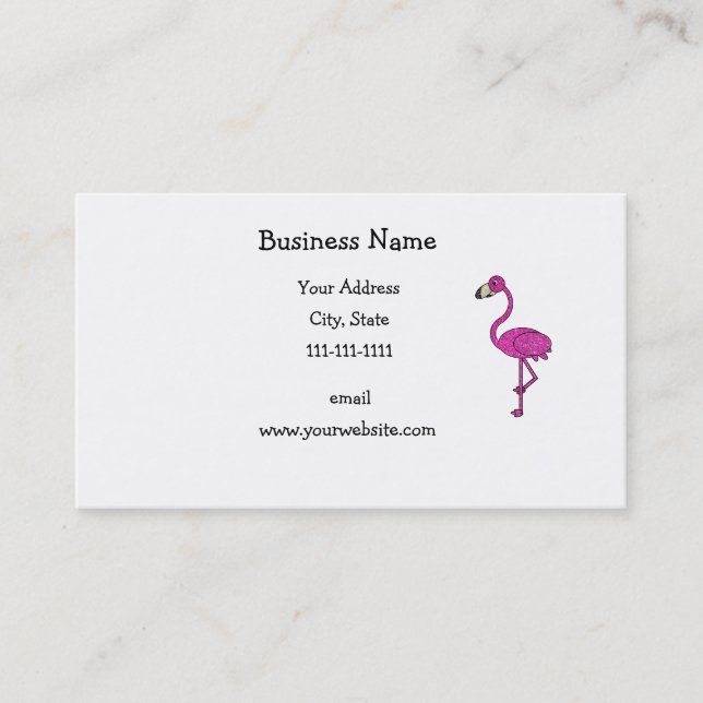 Carte De Visite Flamant rose de parties scintillantes (Devant)