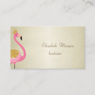 Carte De Visite Flamant Rose Élégant et Stylé Professionnel
