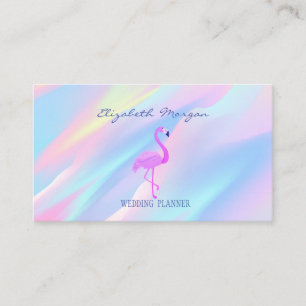 Carte De Visite Flamant Rose Professionnel, Abstrait Holographique