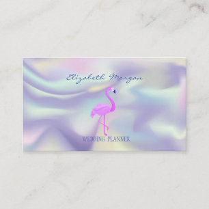 Carte De Visite Flamant rose rose professionnel, Holographie