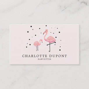 Carte De Visite Flamant rose rose simple