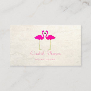 Carte De Visite Flamants Roses Drôles et Amoureux à la Féminine Mo