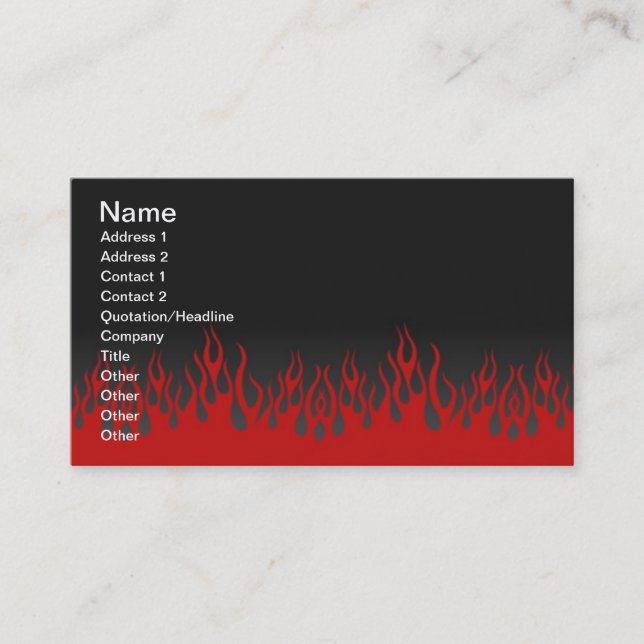 Carte de visite Flames (Devant)