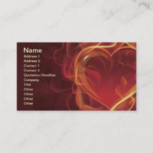 Carte De Visite FlamingFlamingHeart feu d'amour rouge foncé flamm