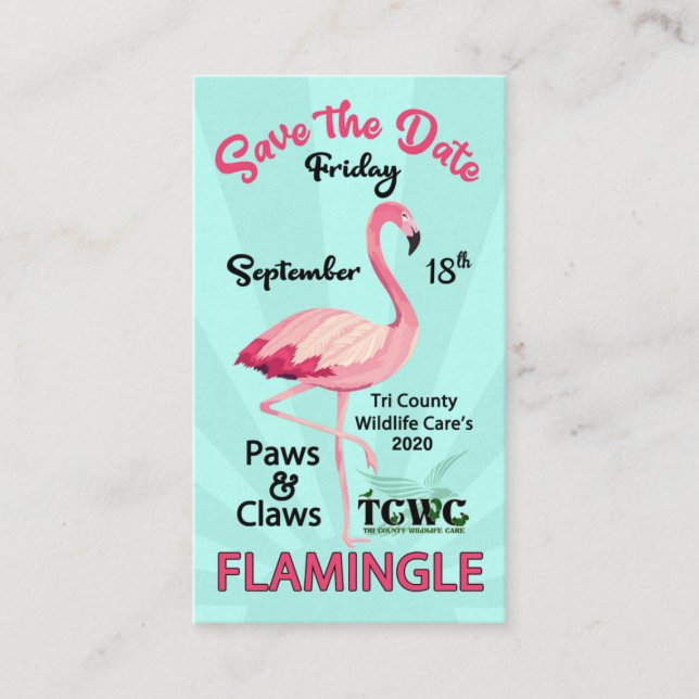 Carte De Visite Flamingle TCWC Enregistrer la date 2020 (Devant)
