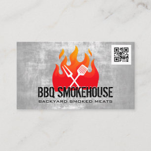 Carte De Visite Flamme de feu   Outils BBQ