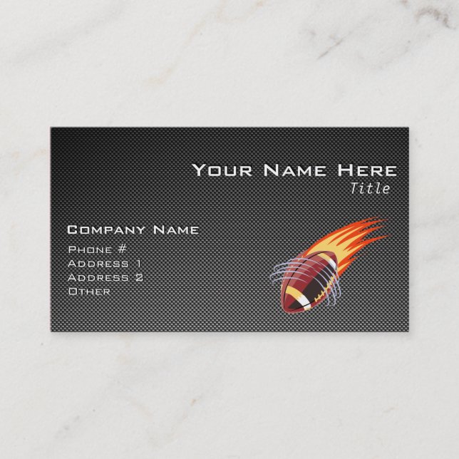 Carte De Visite Flamme de fibre de carbone Flamme Football (Devant)