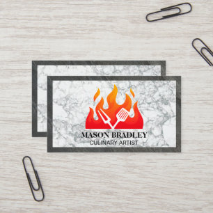Carte De Visite Flamme   Outils de cuisine   Marbre et ardoise