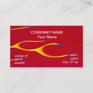 Carte De Visite flammes jaunes de hotrod sur le rouge