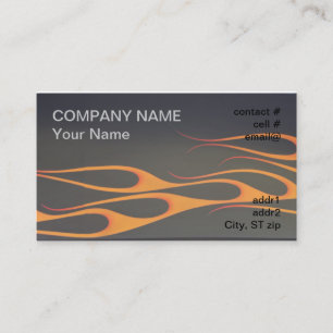 Carte De Visite flammes oranges sur le noir