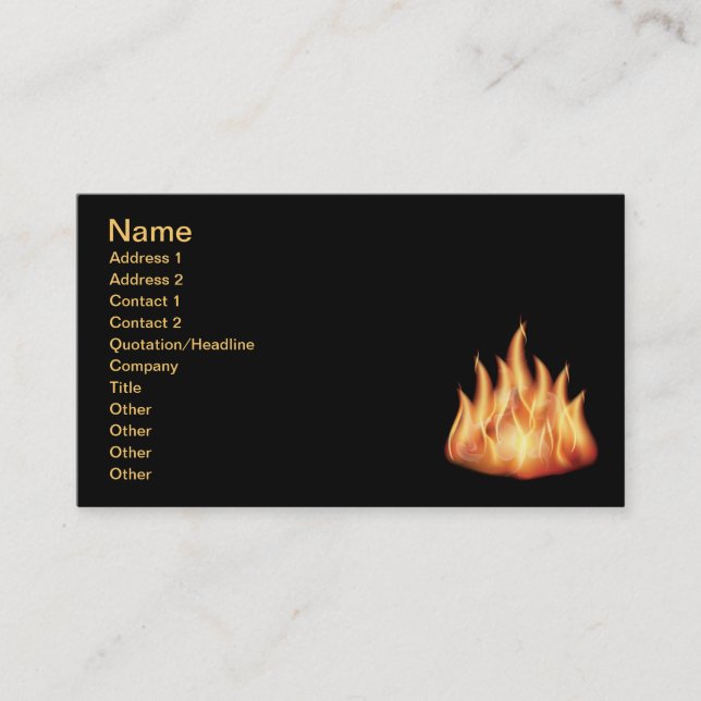 Carte De Visite flammes vectorielles1- FLAMMES CHAUDES À FEU BRÛLA (Devant)