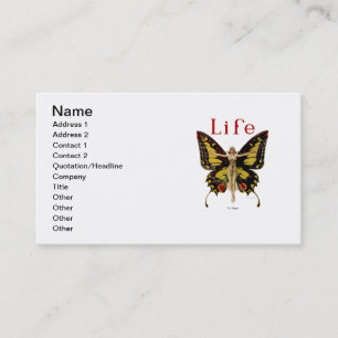 Carte De Visite Flapper Butterfly Flying Woman Illustration
