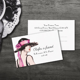 Carte De Visite Flapper Girl recommander un ami