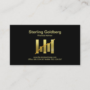 Carte De Visite Flaux Gold Stock Exchange Graph Financial