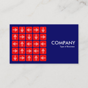 Carte De Visite Flèches LED Carré rouge - bleu foncé