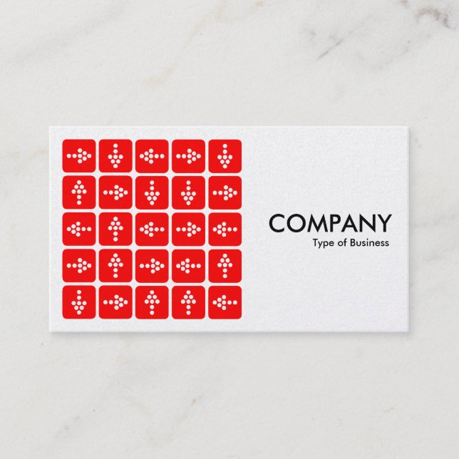 Carte De Visite Flèches LED Carré rouge - (carte Platinum) (Devant)