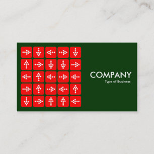 Carte De Visite Flèches LED Carré Rouge - Vert foncé (003300)