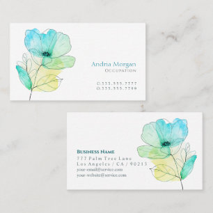Carte De Visite Fleur Aquarelle tendance, Nom & Toutes les informa