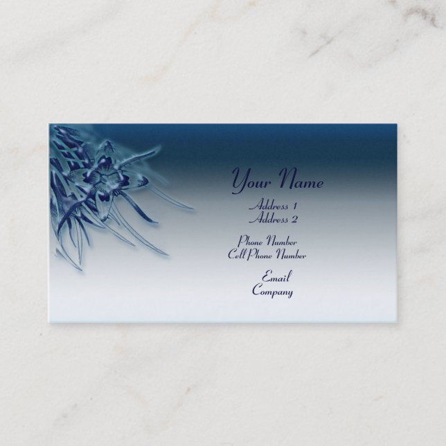 Carte de visite - fleur bleue (Devant)