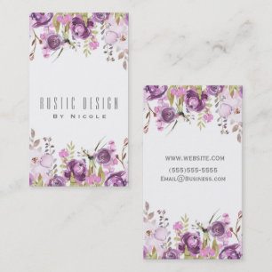 Carte De Visite Fleur chic aquarelle lavande lilas violet