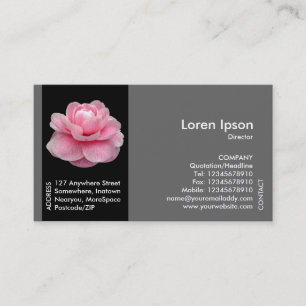 Carte De Visite Fleur de bande noire - Camellia rose II