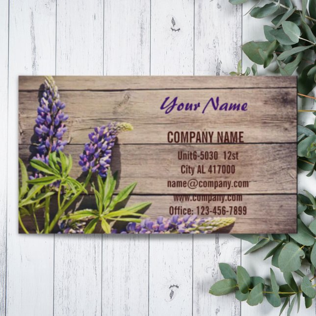 Carte De Visite Fleur de bois de grange fleuriste de la nature bot (Barn wood Flower botanical nature florist Business Card)