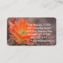 Carte De Visite Fleur de cactus orange