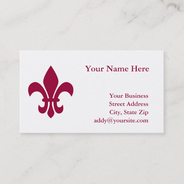 Carte de visite Fleur de Lis (Devant)