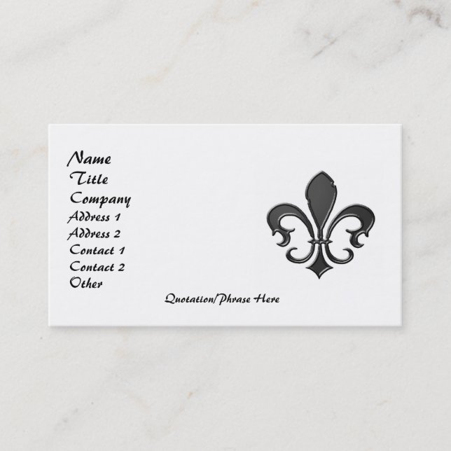 Carte De Visite Fleur de Lis 2 (Devant)