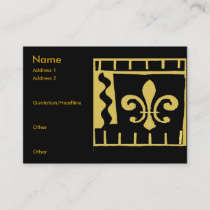 Carte De Visite Fleur De Lis Black et tuiles d'or