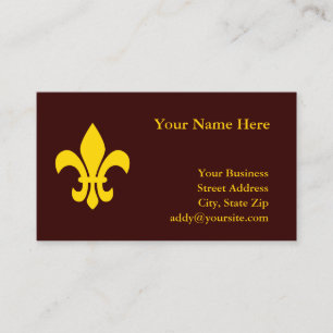 Carte De Visite Fleur de Lis en or