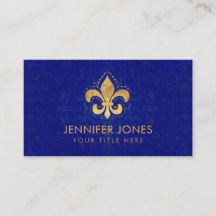 Carte De Visite Fleur de lis - Lapis Lazuli et Gold