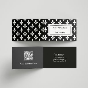 Carte De Visite Fleur de Lis Motif, française, royale, blanche