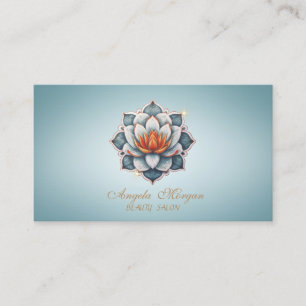 Carte De Visite Fleur de lotus bleu professionnel