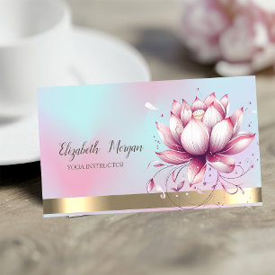 Carte De Visite Fleur de lotus holographique élégante